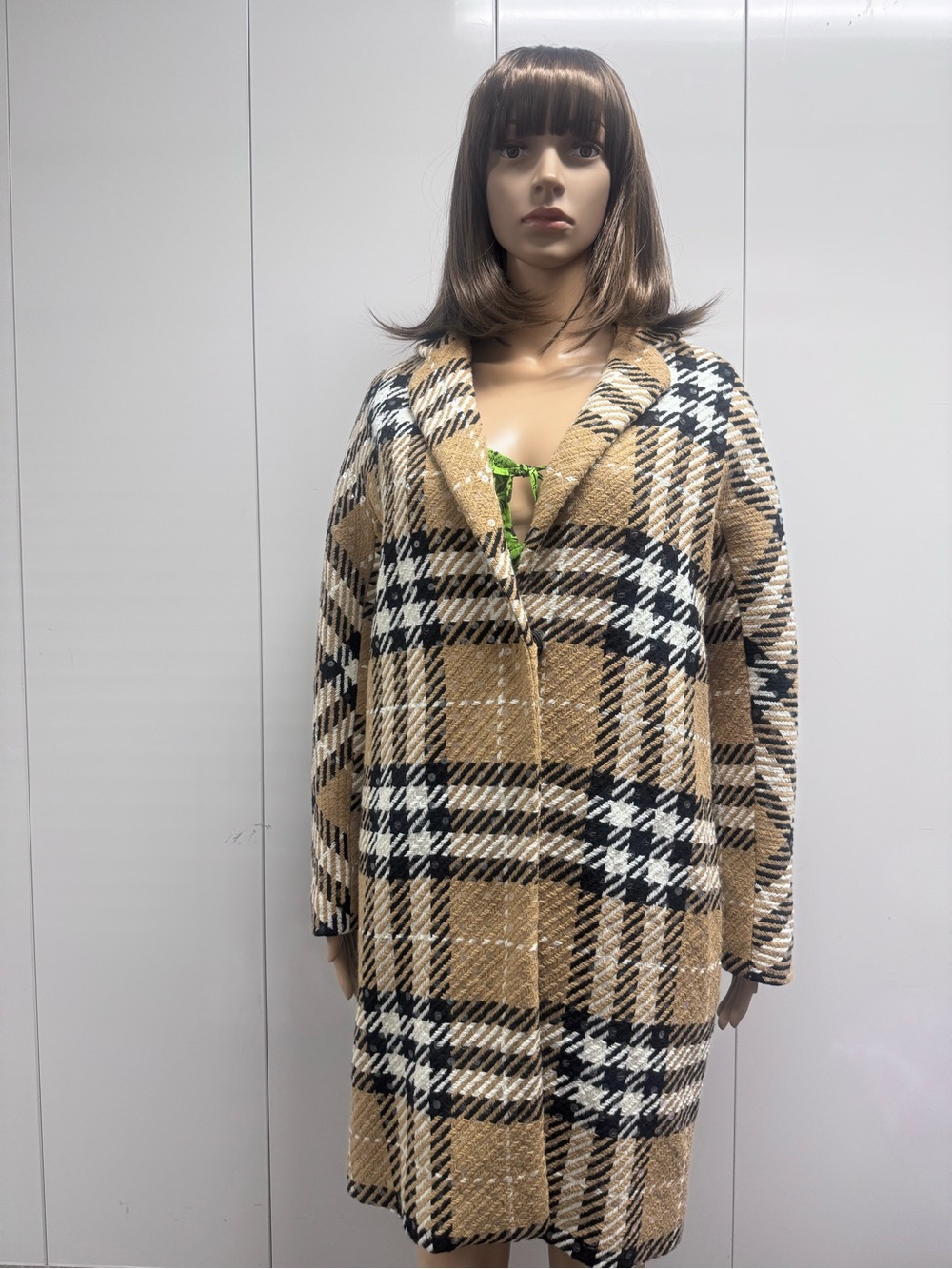 🔥$1500 NWT HERNO PLAID SEQUIN COAT